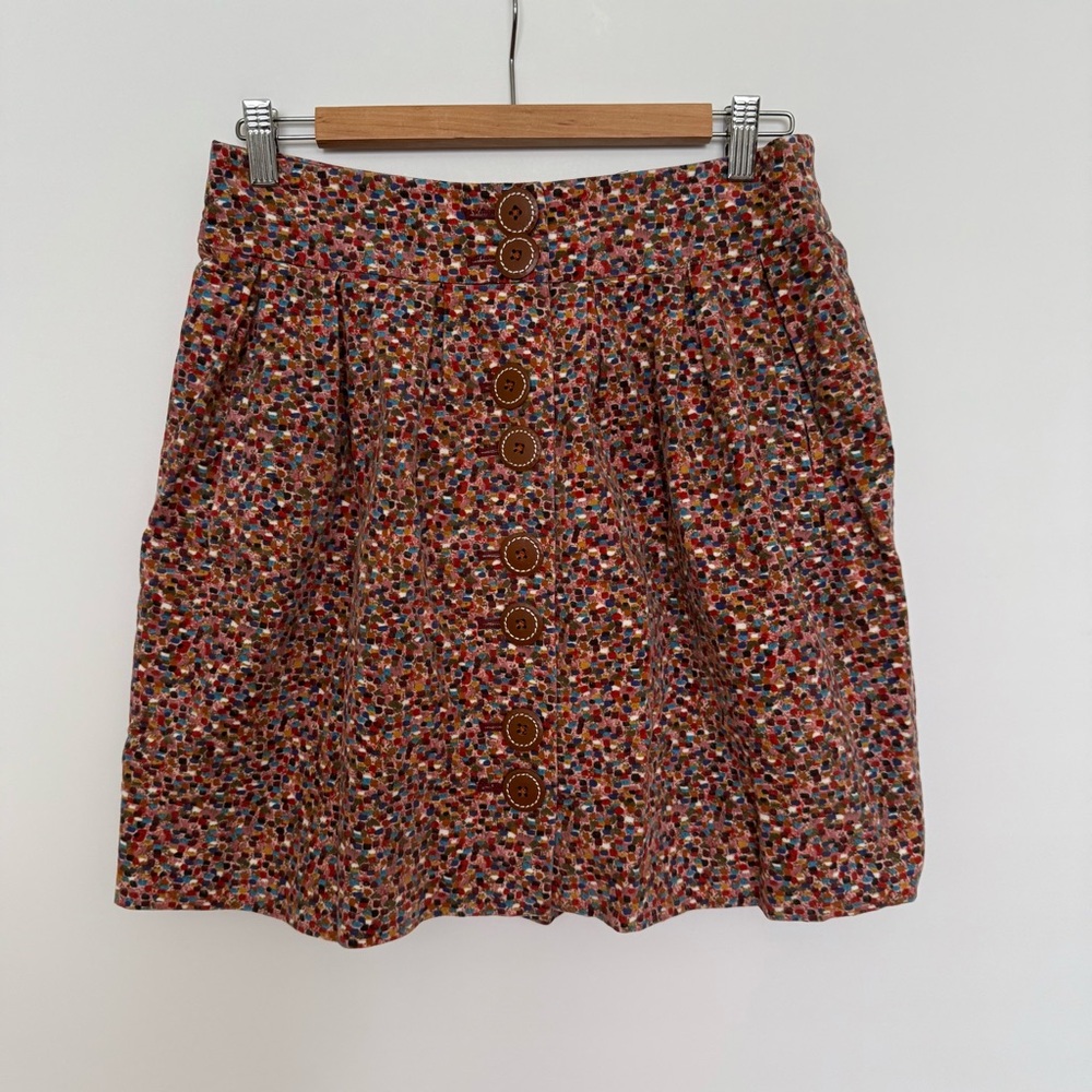 Anthropologie Multicolor Button-Front Women's Skirt